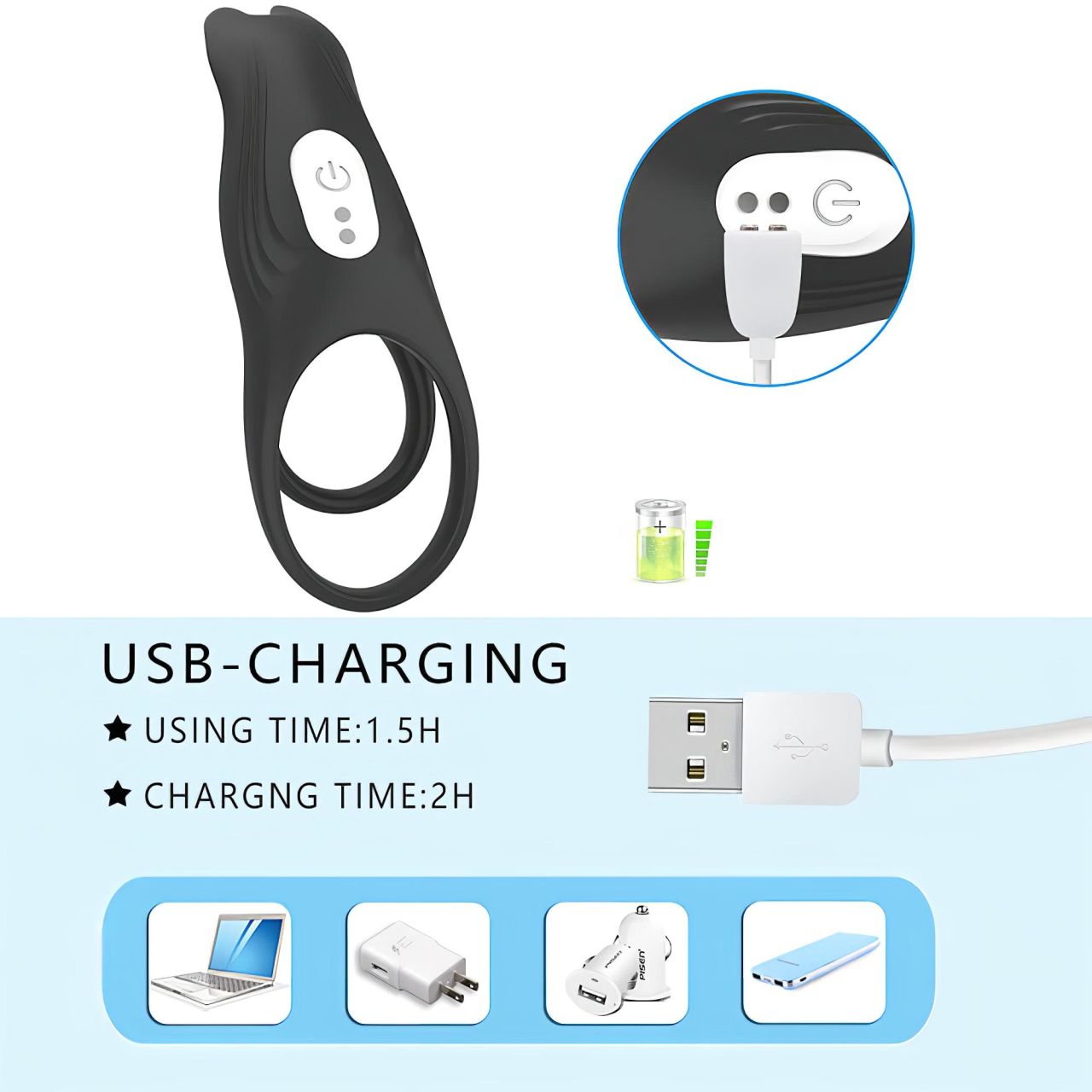 Aixiasia Hoody B - akkus, rádiós péniszgyűrű (fekete) Aixiasia Hoody B - akkus, rádiós péniszgyűrű (fekete)