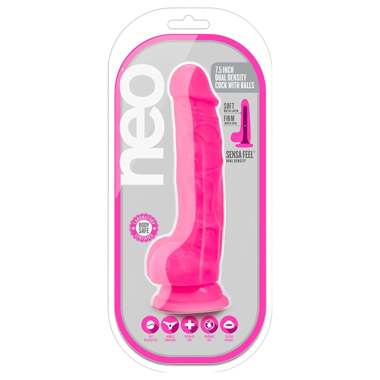 Blush Neo - tapadókorongos dildó - 19cm (pink) Blush Neo - tapadókorongos dildó - 19cm (pink)
