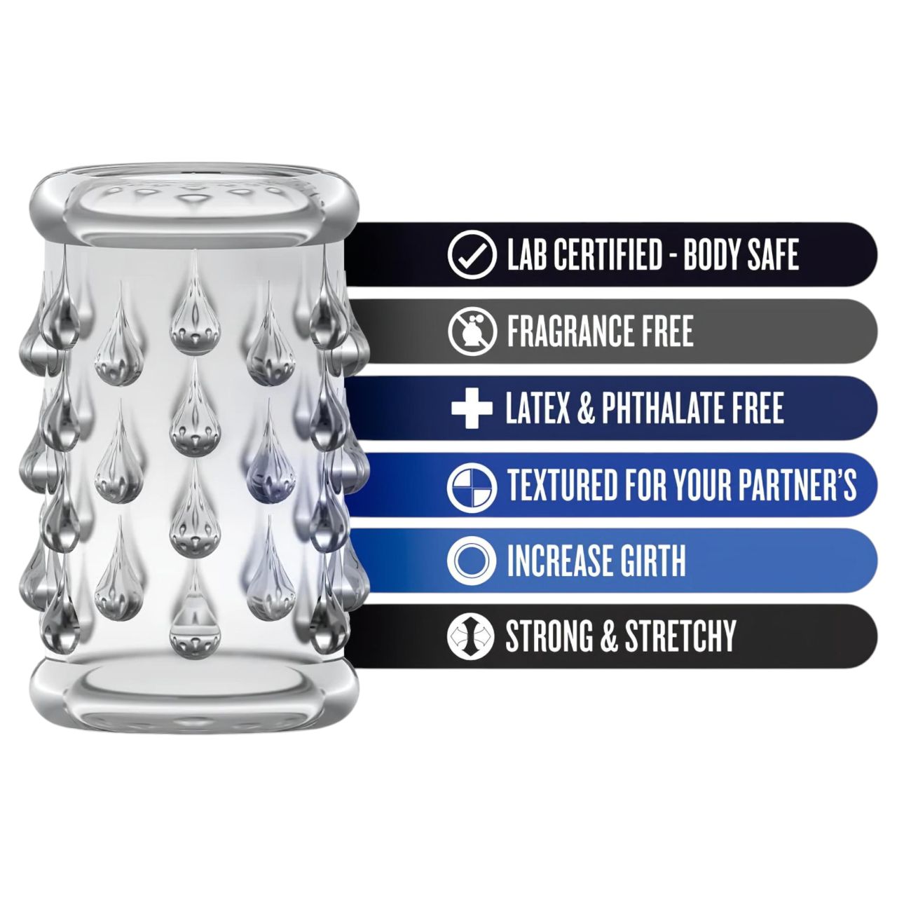 Stay Hard - gömbös péniszmandzsetta (átlátszó)