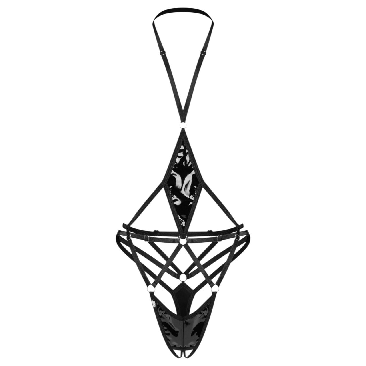 Obsessive Keira Lise - nyitott, pántos body (fekete) Obsessive Keira Lise - nyitott, pántos body (fekete)