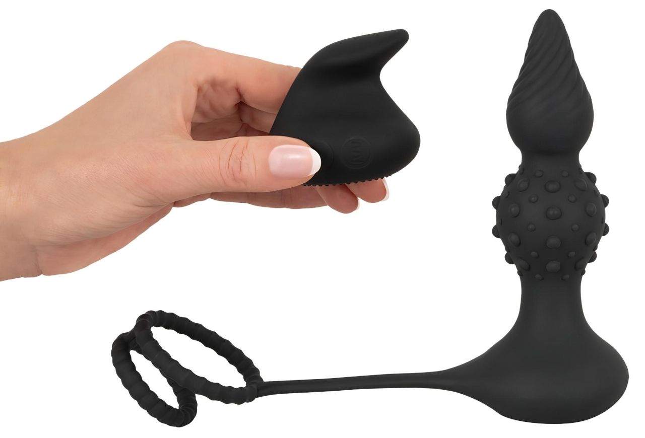 Rebel 2in1 - akkus, rádiós anál vibrátor péniszgyűrűvel (fekete) Rebel 2in1 - akkus, rádiós anál vibrátor péniszgyűrűvel (fekete)