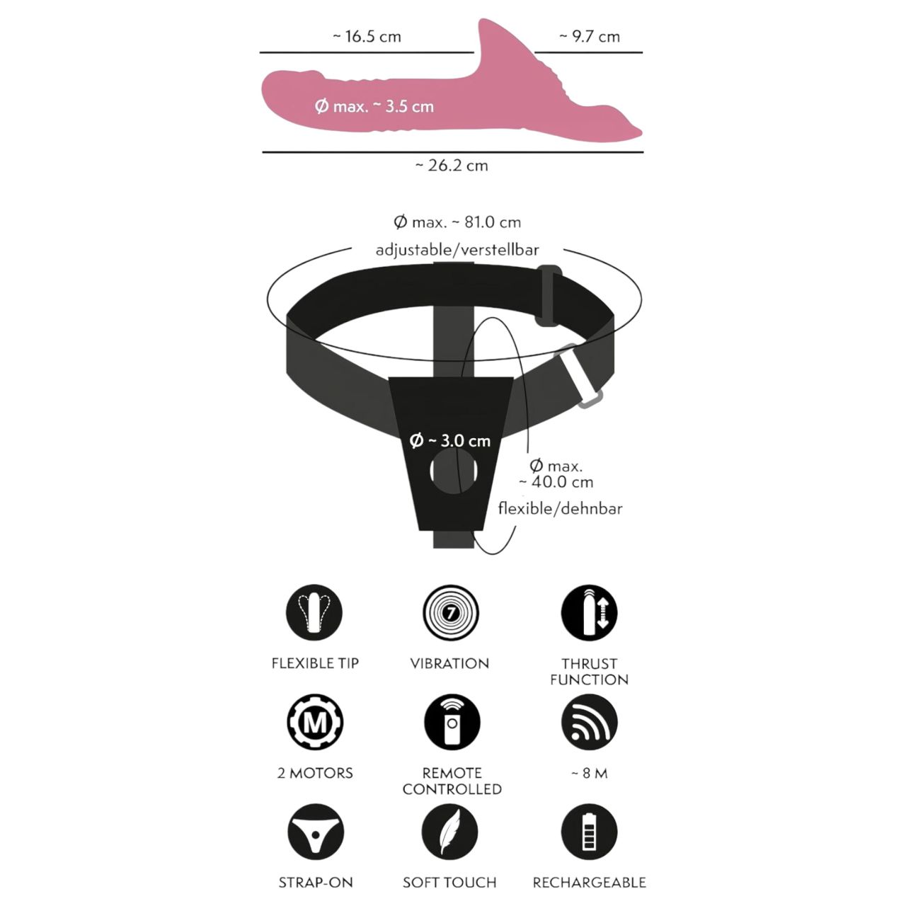 You2Toys - felcsatolható vibrátor szett (piros) You2Toys - felcsatolható vibrátor szett (piros)