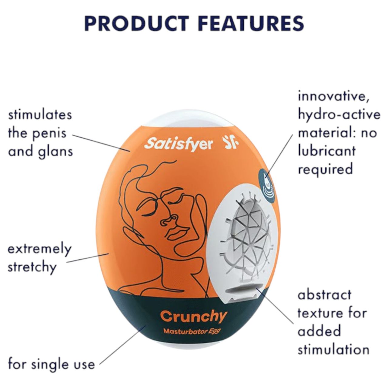 Satisfyer Egg Crunchy - tojás maszturbátor (1db) Satisfyer Egg Crunchy - tojás maszturbátor (1db)