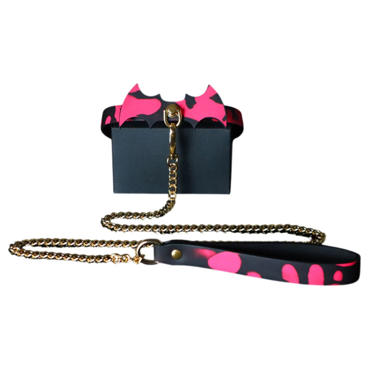 Hőre színt váltó nyakörv pórázzal (fekete)