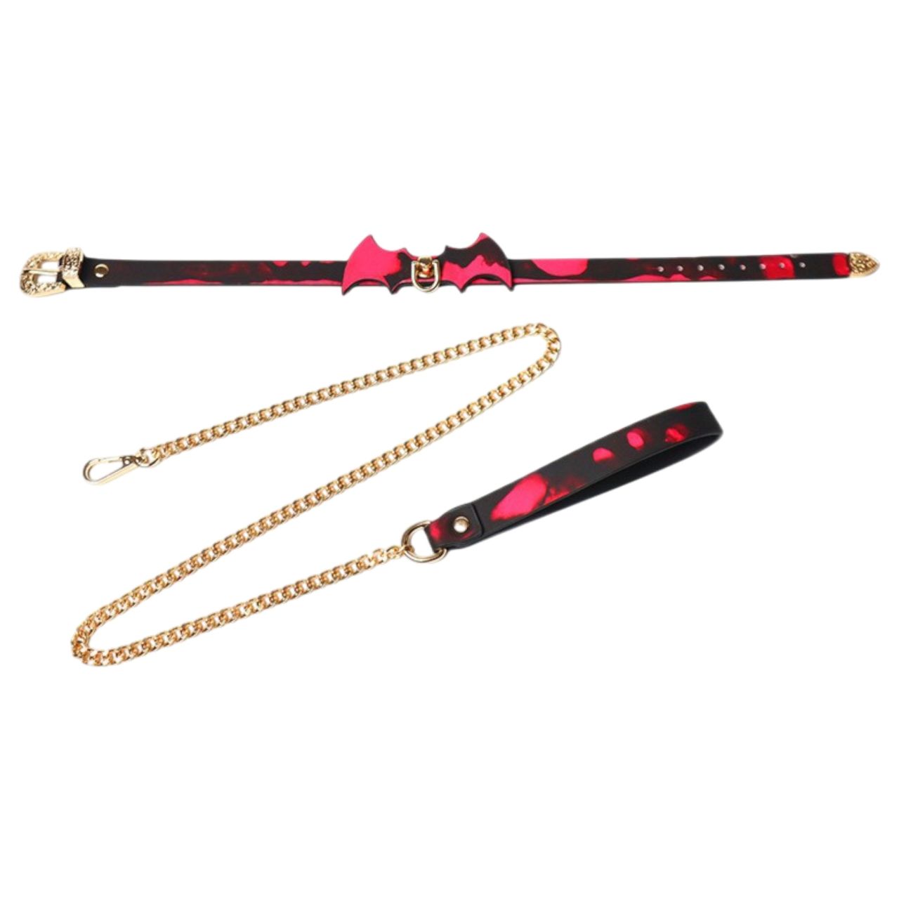 Hőre színt váltó nyakörv pórázzal (fekete)