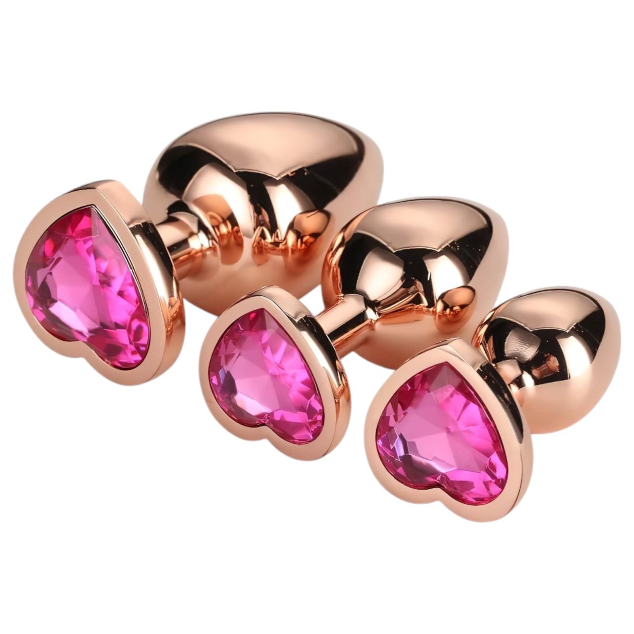 Gleaming Love - szíves anál plug szett - rosegold (3 részes) Gleaming Love - szíves anál plug szett - rosegold (3 részes)