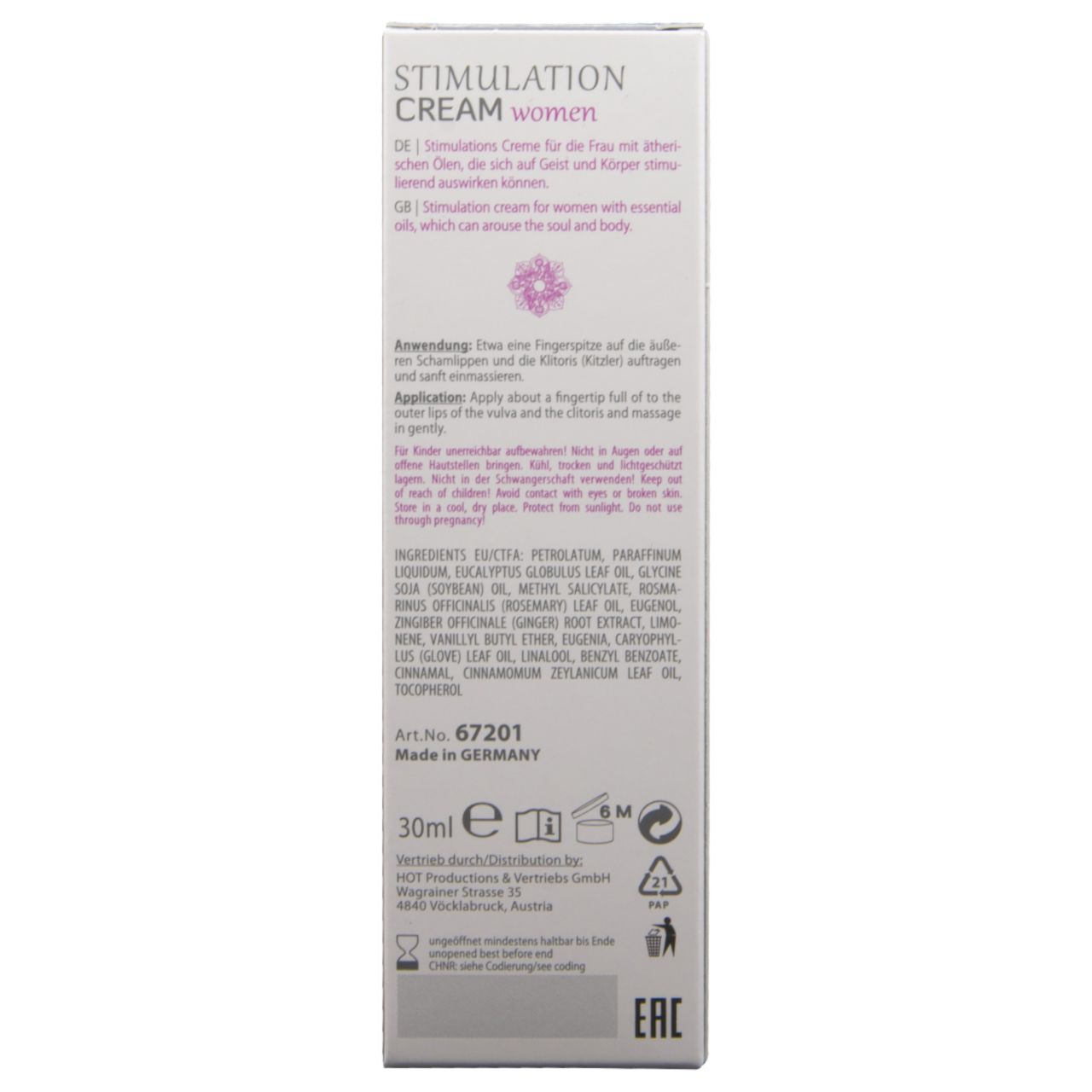 HOT Shiatsu Joyful - stimuláló krém nőknek (30 ml)