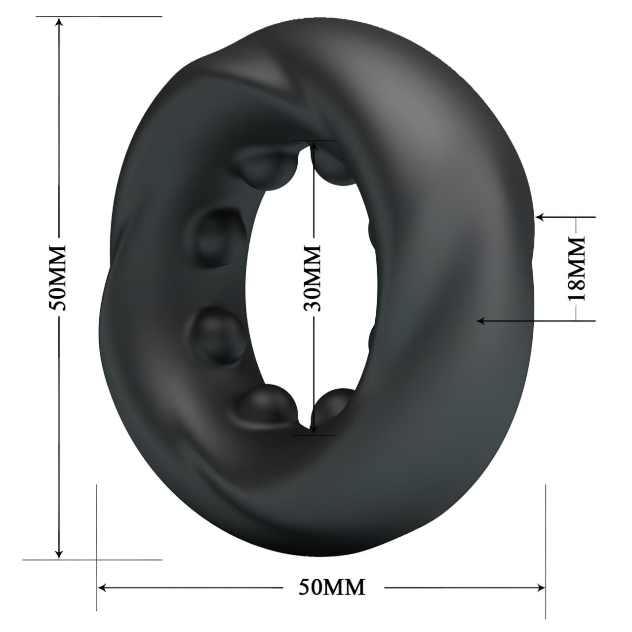 Crazy Bull - stimuláló péniszgyűrű (fekete)