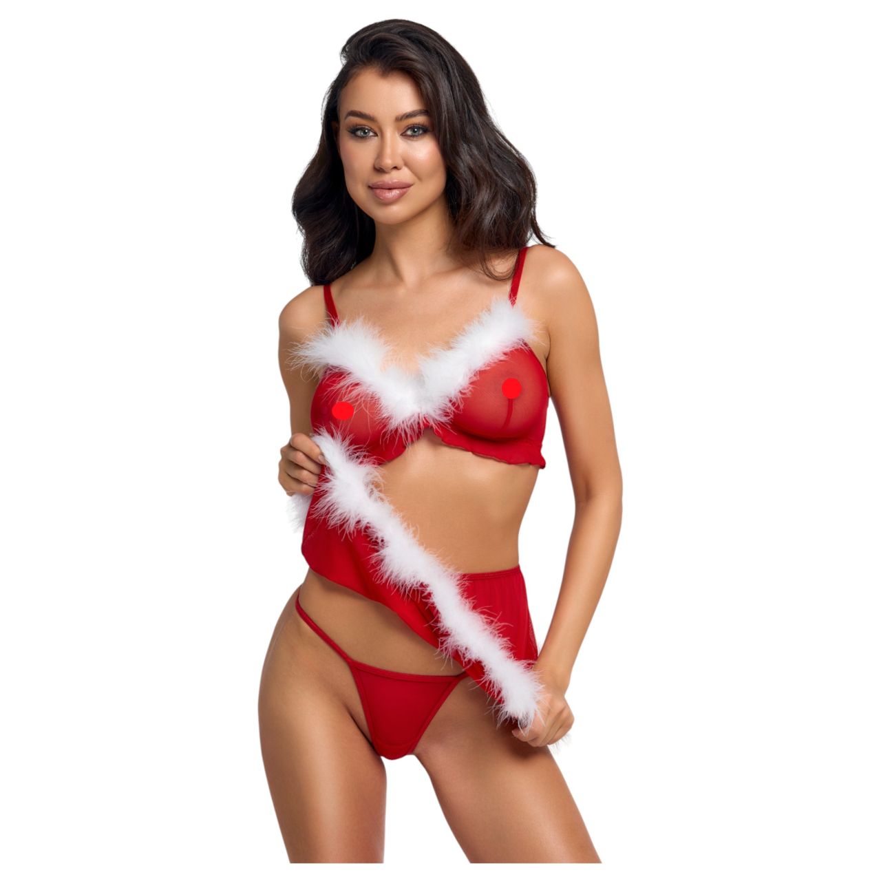 Cottelli - áttetsző mikulás szett (piros)