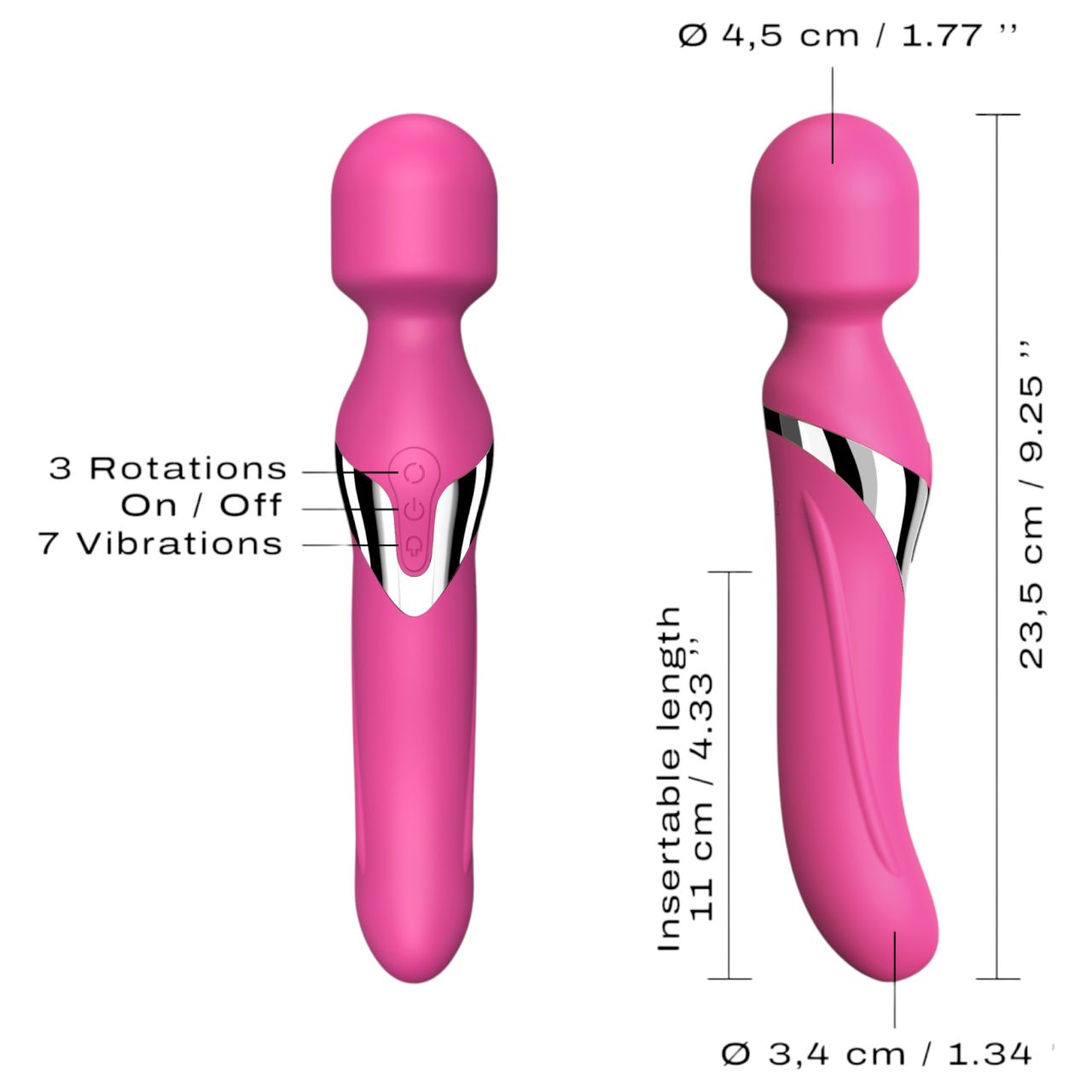 Dorcel Dual Orgasms - akkus, 2in1 masszírozó vibrátor (pink) Dorcel Dual Orgasms - akkus, 2in1 masszírozó vibrátor (pink)