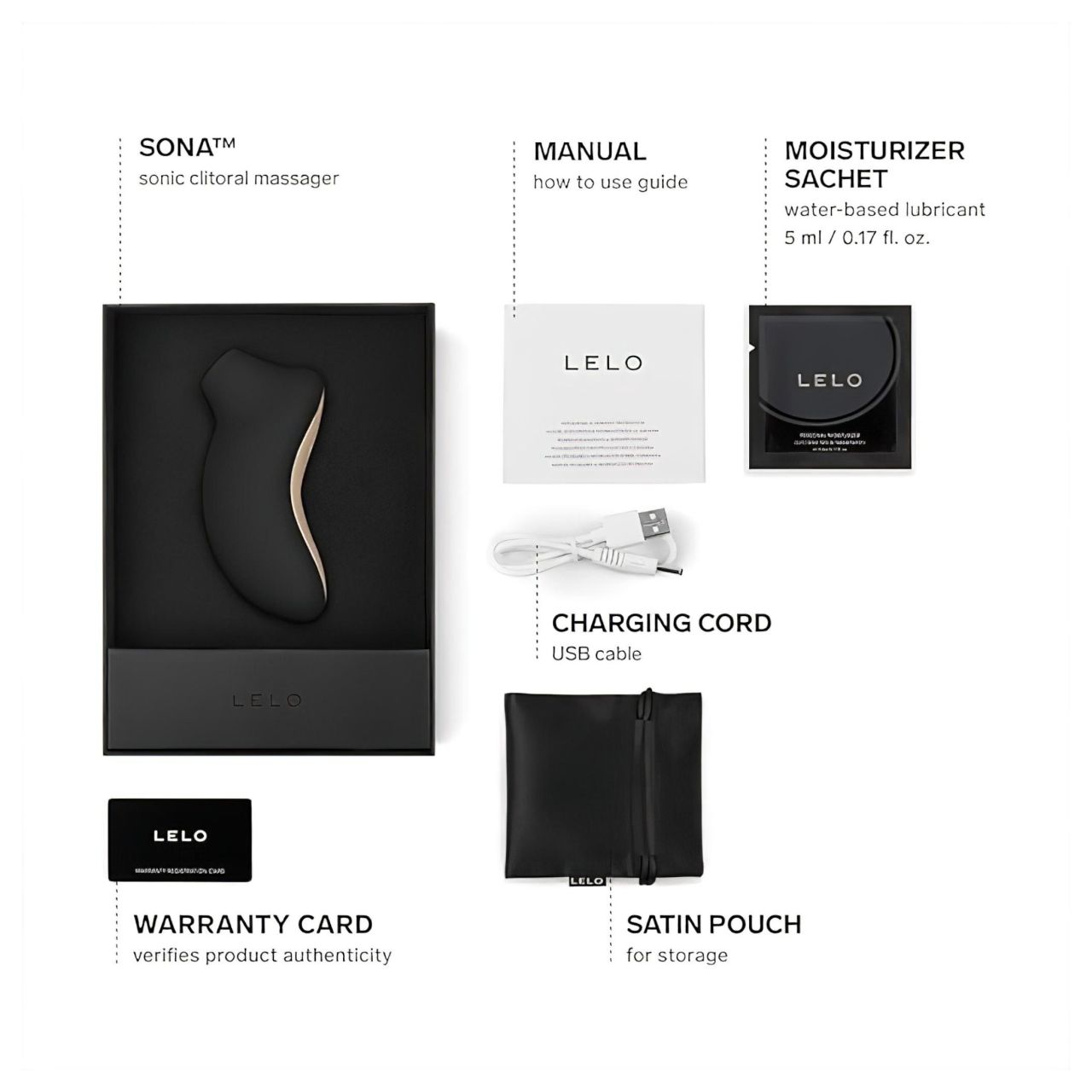 LELO Sona - hanghullámos csiklóizgató (fekete) LELO Sona - hanghullámos csiklóizgató (fekete)