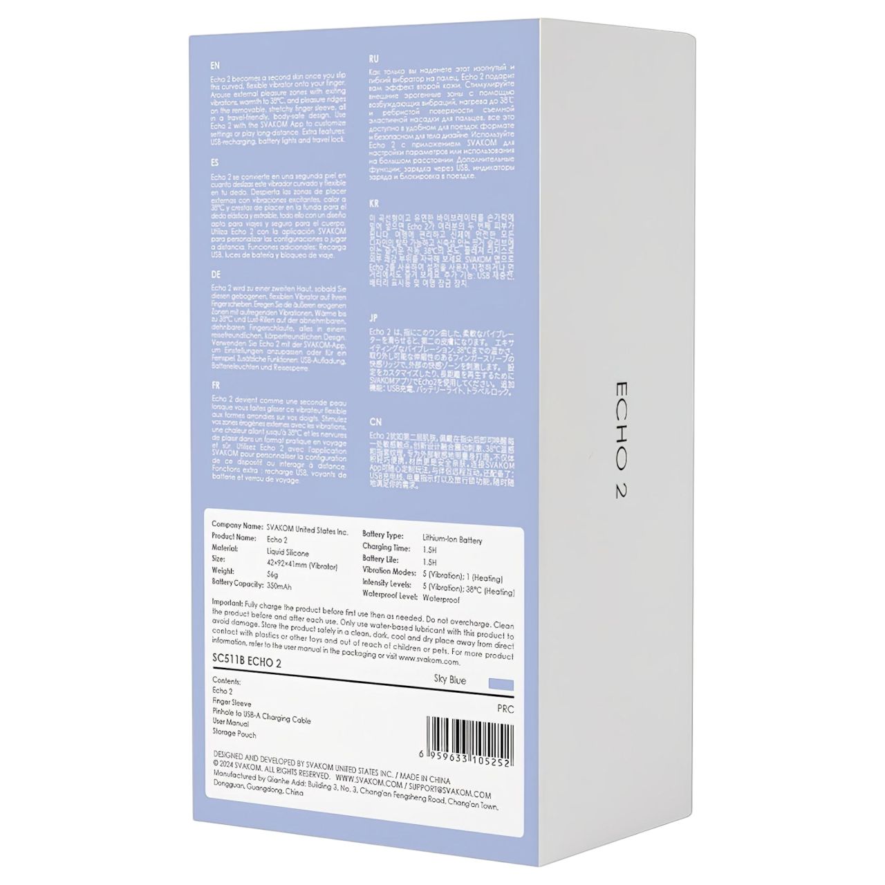 Svakom Echo 2 - okos ujjvibrátor (kék) Svakom Echo 2 - okos ujjvibrátor (kék)