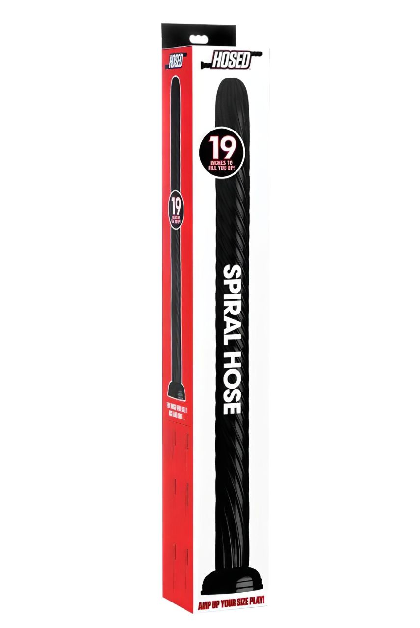 Hosed Spiral Anal Snake 19 - tapadókorongos anál dildó (fekete) Hosed Spiral Anal Snake 19 - tapadókorongos anál dildó (fekete)