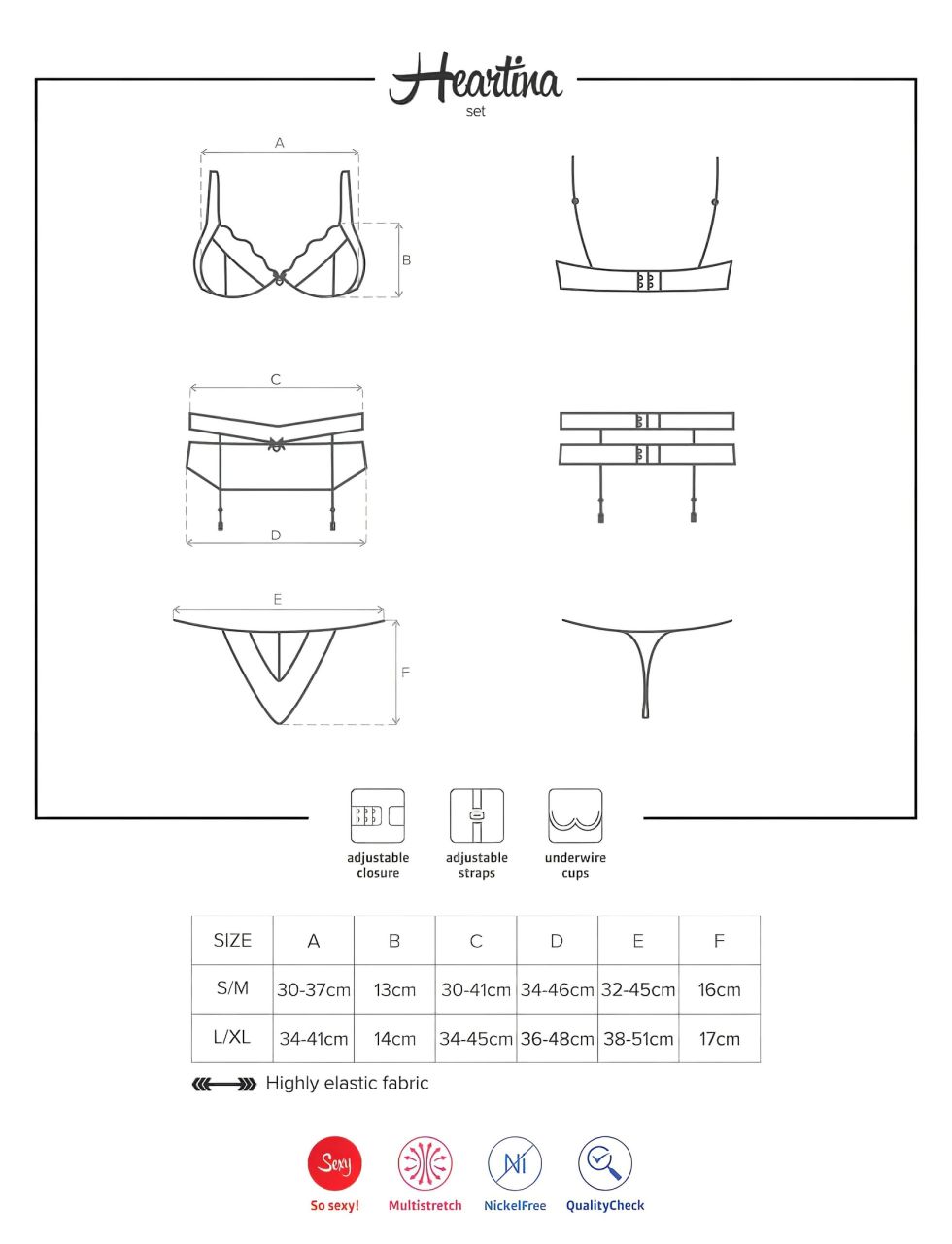 Obsessive Heartina - fehérnemű szett (fekete) Obsessive Heartina - fehérnemű szett (fekete)