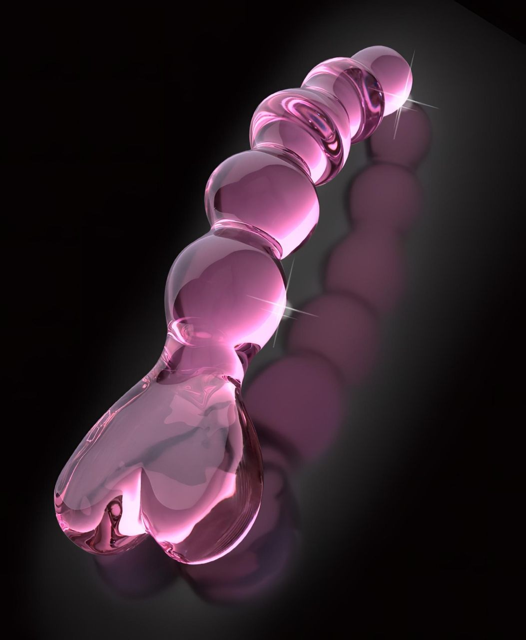 Icicles No. 43 - gyöngyös, szíves üveg dildó (pink) Icicles No. 43 - gyöngyös, szíves üveg dildó (pink)