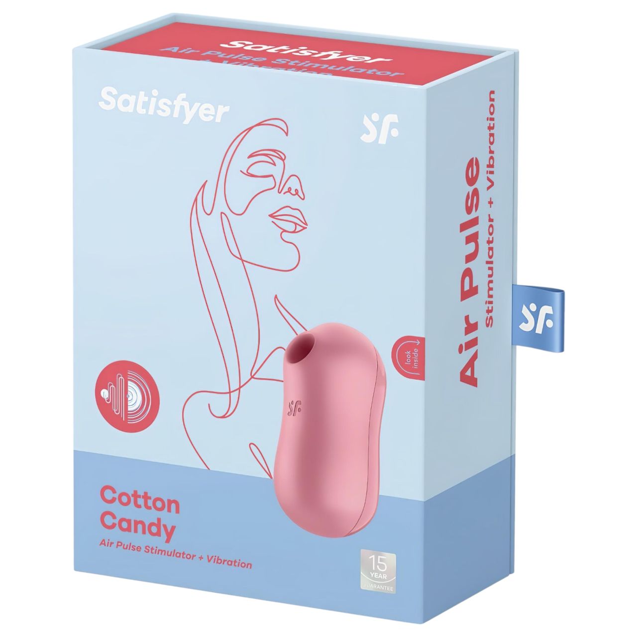 Satisfyer Cotton Candy - léghullámos csikló vibrátor (korall)