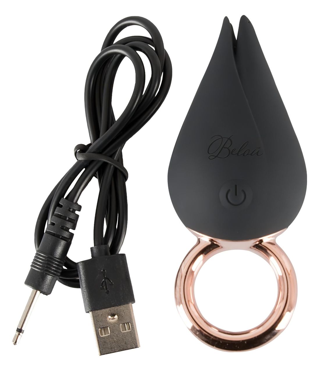 Belou - akkus, vízálló csikló vibrátor (fekete)