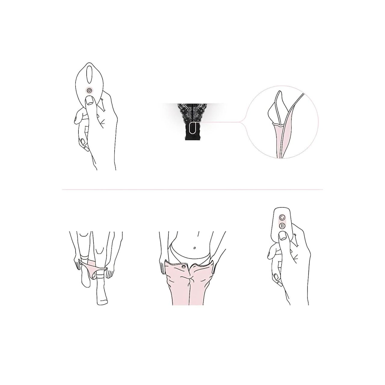 Pantyrebel - akkus, rádiós vibrációs csipke tanga - fekete (S-L)