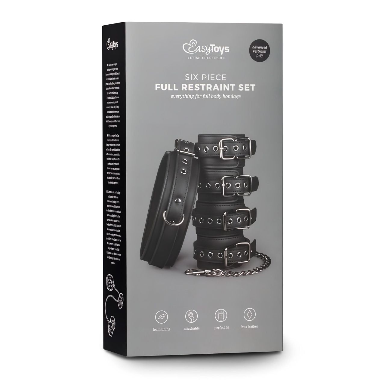 Easytoys - nyakörv, csukló- és bokabilincs szett (fekete)
