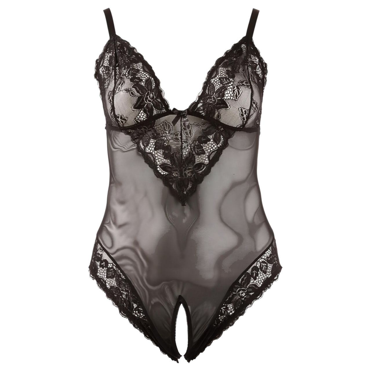 Cottelli Plus Size - csipkés body (fekete)