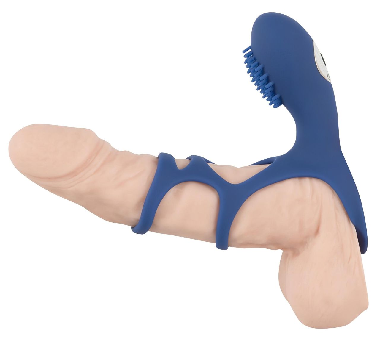 SMILE Couple - akkus, vibrációs péniszmandzsetta (kék)