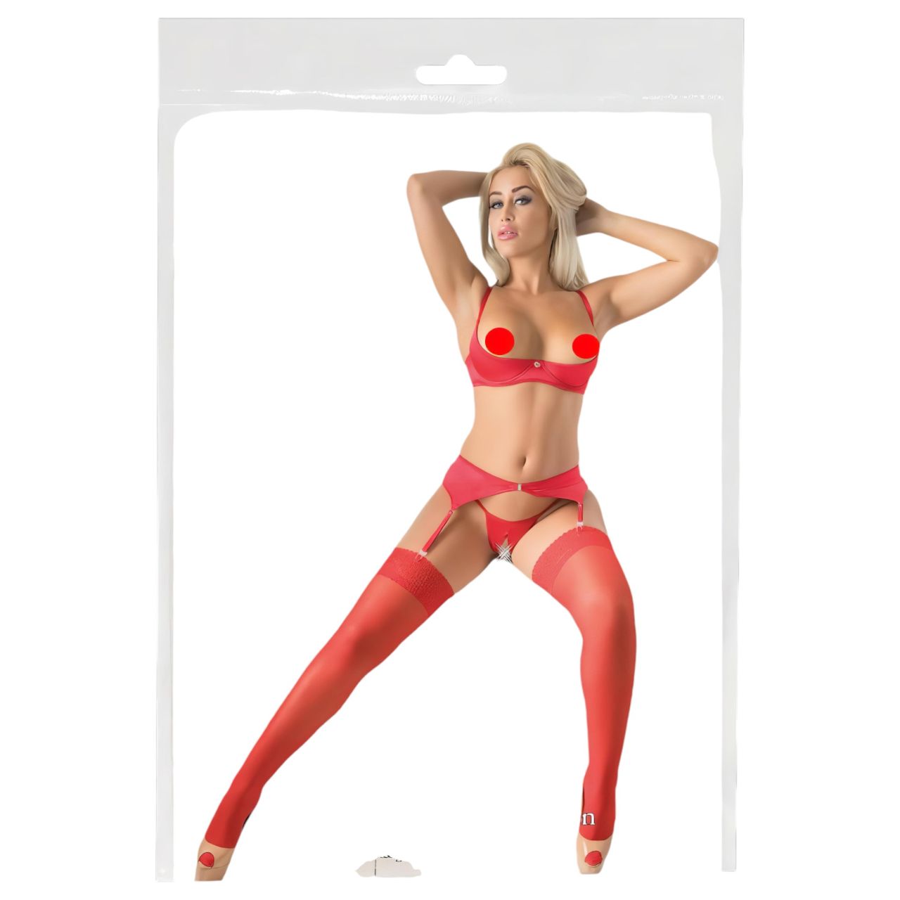 Cottelli - Csipkés harisnya (piros) Cottelli - Csipkés harisnya (piros)