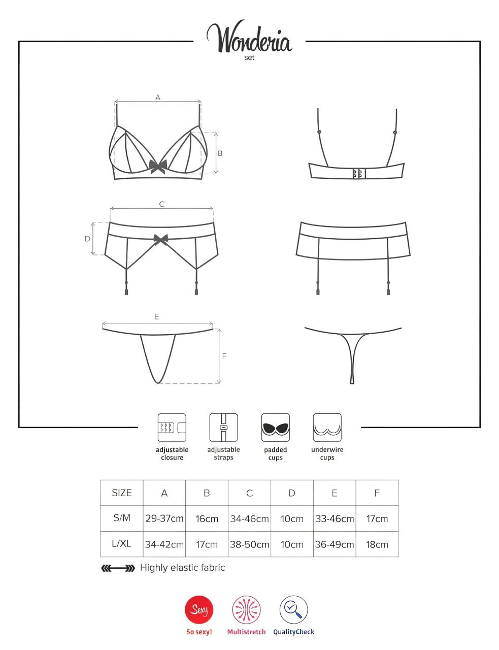 Obsessive Wonderia - hímzett csipke fehérnemű szett (fekete) Obsessive Wonderia - hímzett csipke fehérnemű szett (fekete)