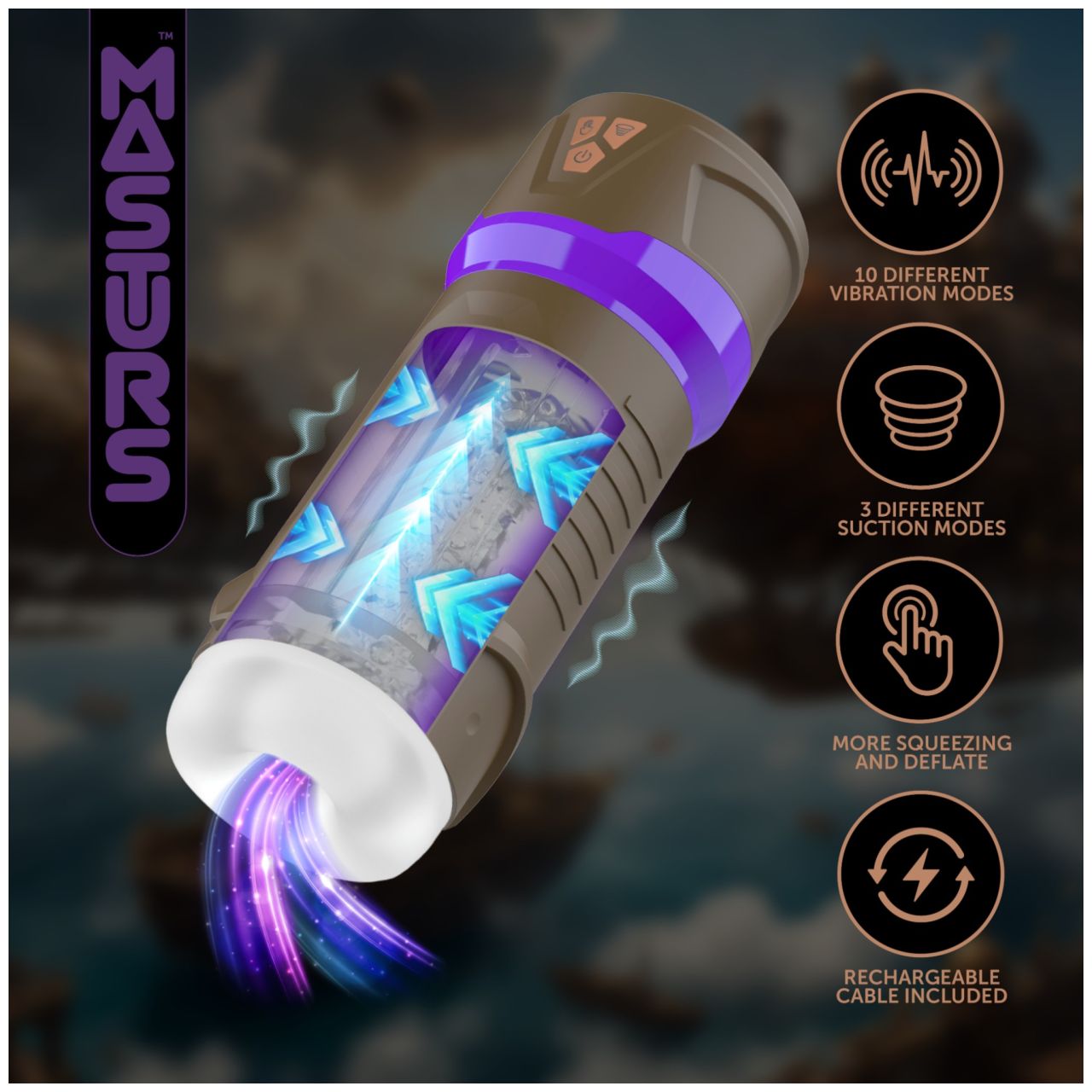 Masturs Misty - szorító-rezgő AR maszturbátor (lila)