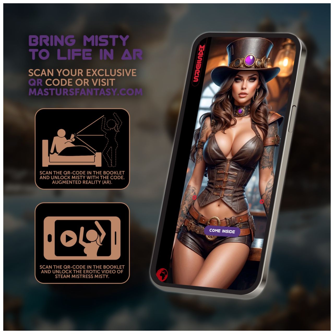 Masturs Misty - szorító-rezgő AR maszturbátor (lila)