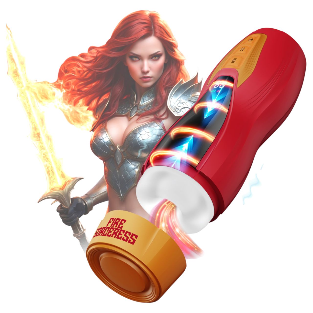 Masturs Solara - melegítő fel-le mozgó AR maszturbátor (piros)