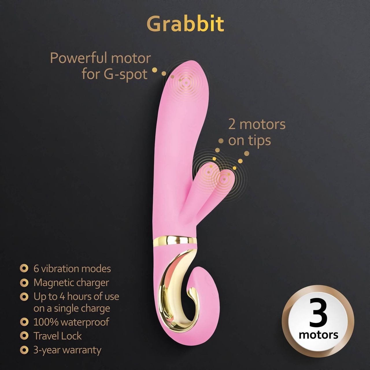 G-Vibe GRabbit - akkus, 3 motoros G-pont vibrátor (pink) G-Vibe GRabbit - akkus, 3 motoros G-pont vibrátor (pink)