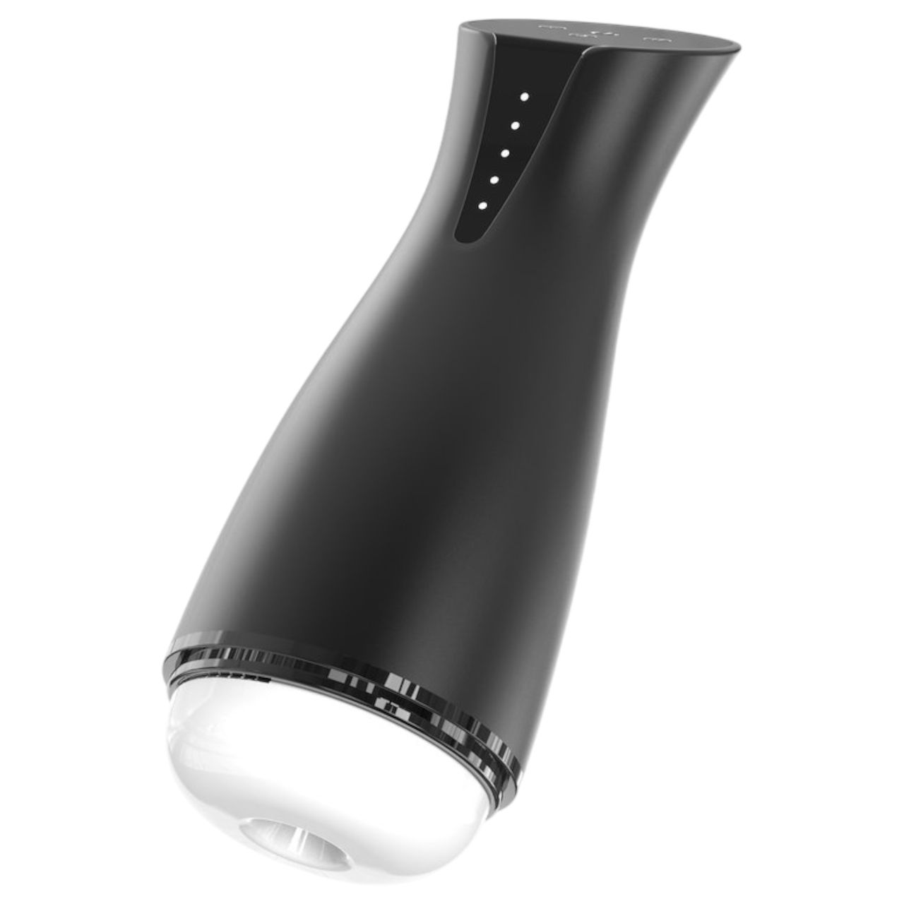 Men's Play - szívó, rezgő maszturbátor melegítő funkcióval (fekete)