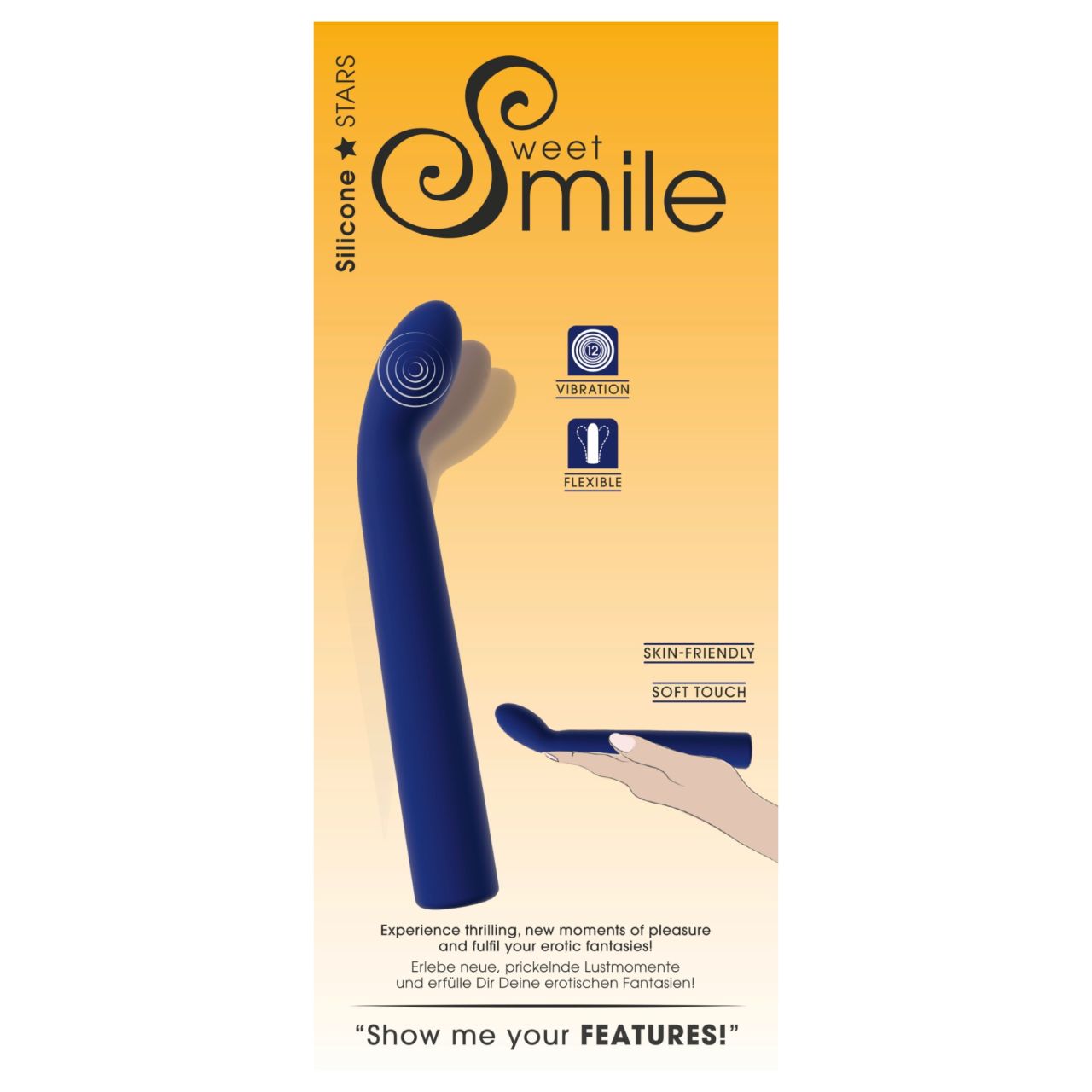 Smile - hajlított G-pont vibrátor (kék)