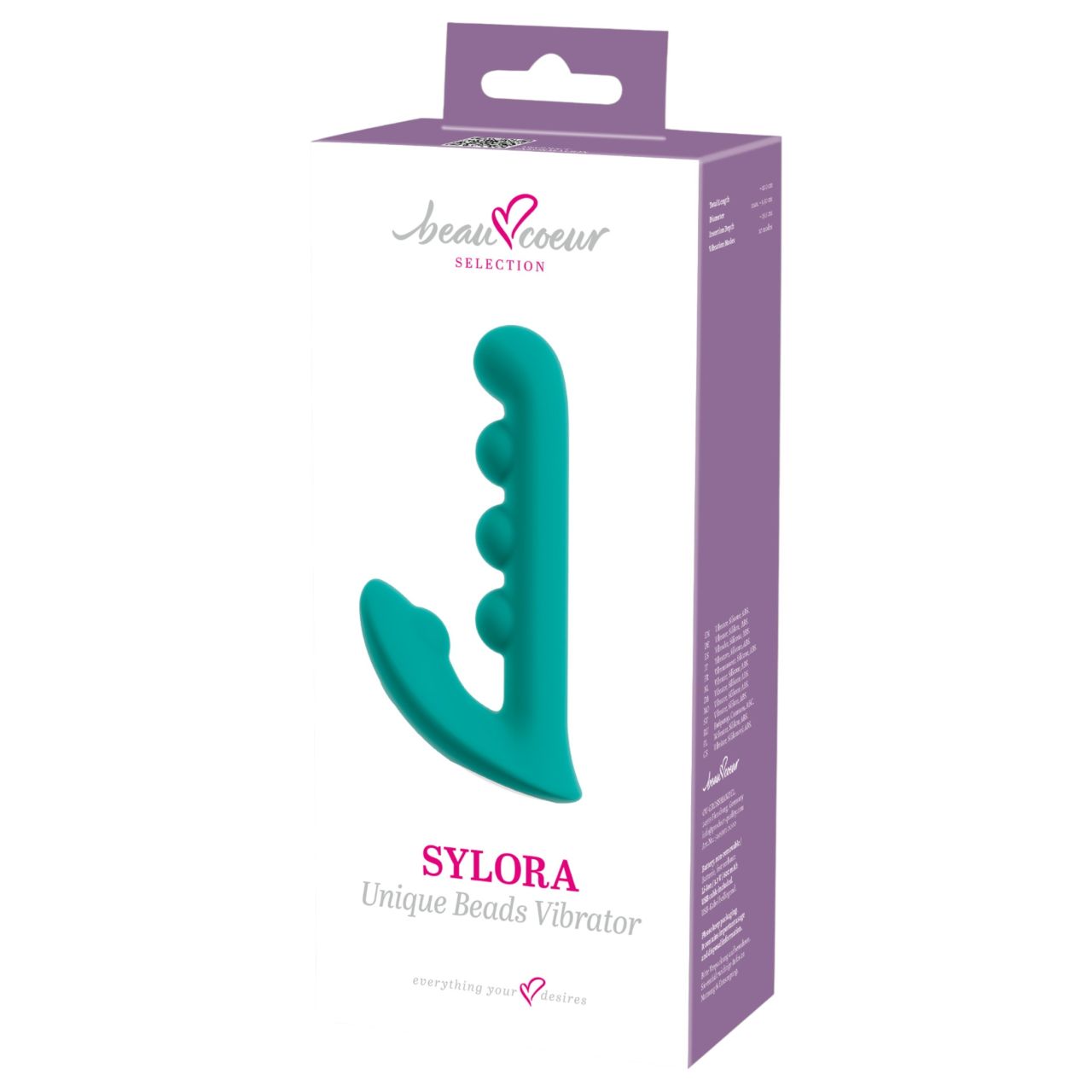 Beau Coeur Sylora - gyöngyös 2in1 vibrátor (zöld) Beau Coeur Sylora - gyöngyös 2in1 vibrátor (zöld)