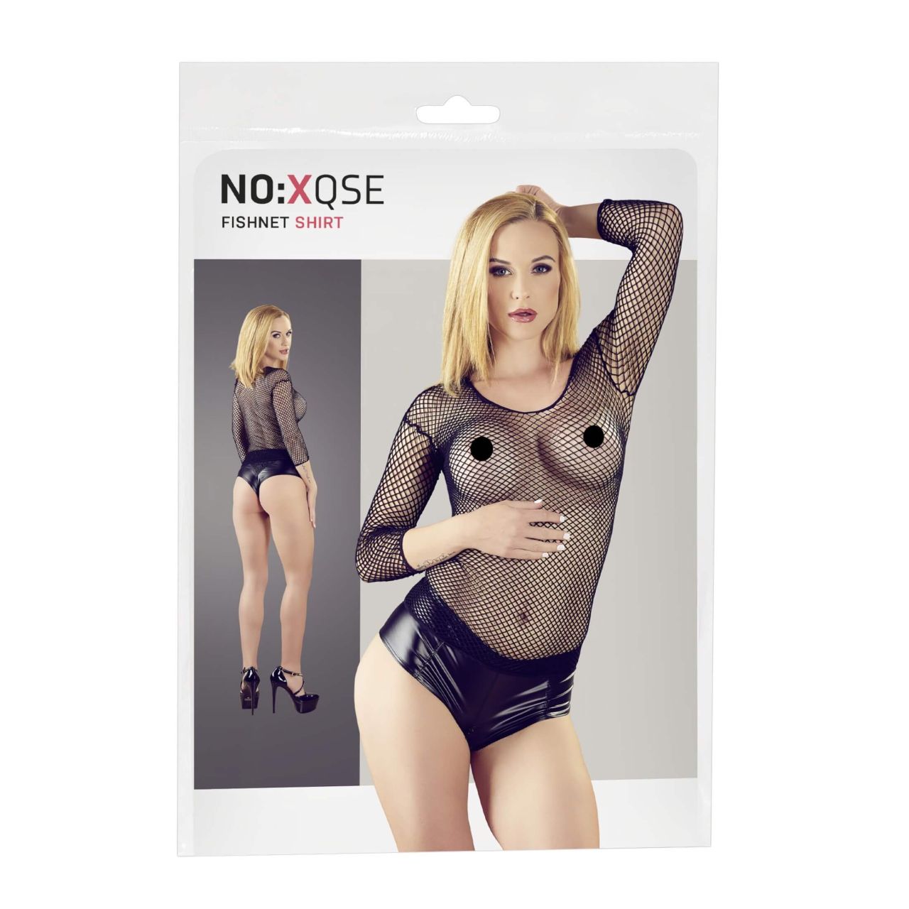 / NO:XQSE - női, necc felső (fekete, S-L)