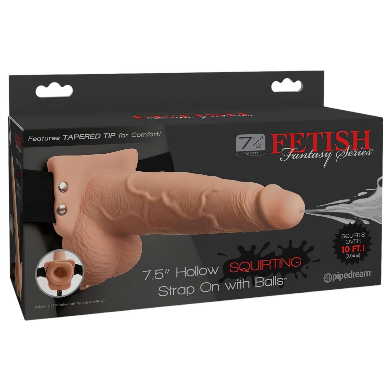 Fetish Strap-On 7,5 - felcsatolható, spriccelő dildó (natúr) Fetish Strap-On 7,5 - felcsatolható, spriccelő dildó (natúr)