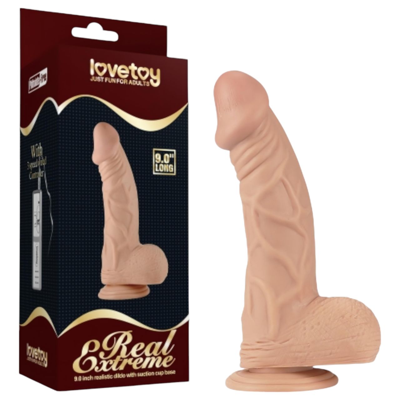 Lovetoy Real Extreme - tapadókorongos dildó - 23cm (natúr) Lovetoy Real Extreme - tapadókorongos dildó - 23cm (natúr)