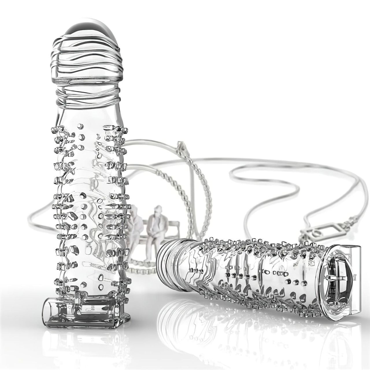 Lonely - vibrációs, tüskés péniszköpeny (átlátszó)