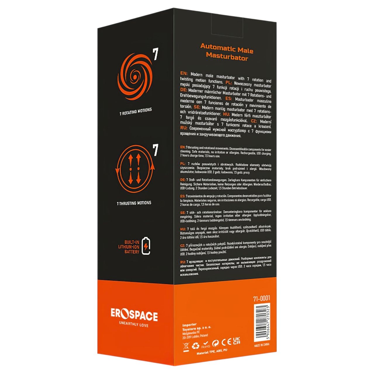 Men's Play - lökő forgó maszturbátor (fekete)