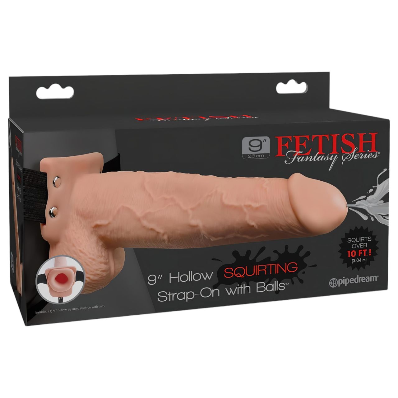 Fetish Strap-On 9 - felcsatolható, üreges, spriccelő dildó (natúr) Fetish Strap-On 9 - felcsatolható, üreges, spriccelő dildó (natúr)