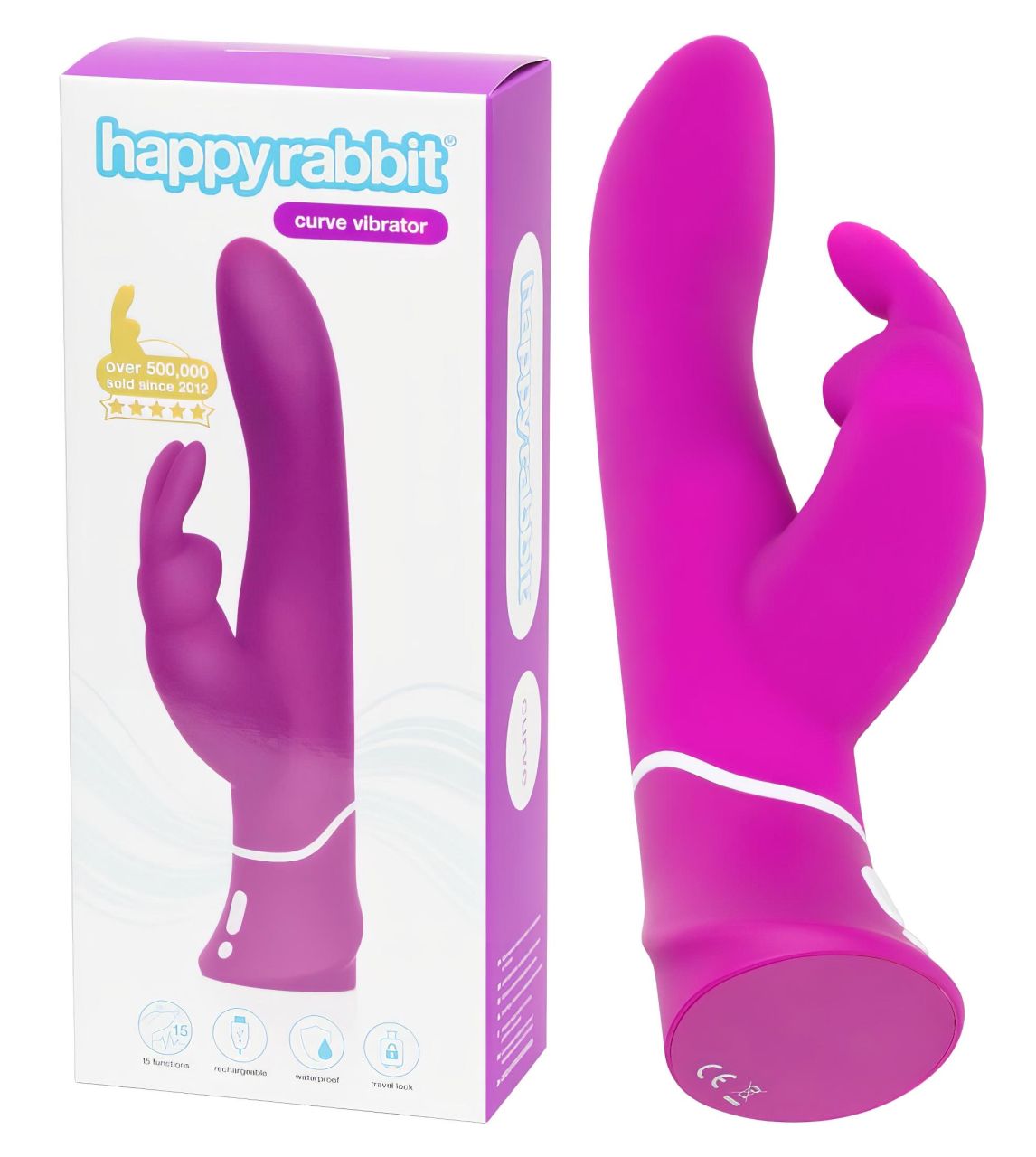Happyrabbit Curve - vízálló csiklókaros vibrátor (lila)