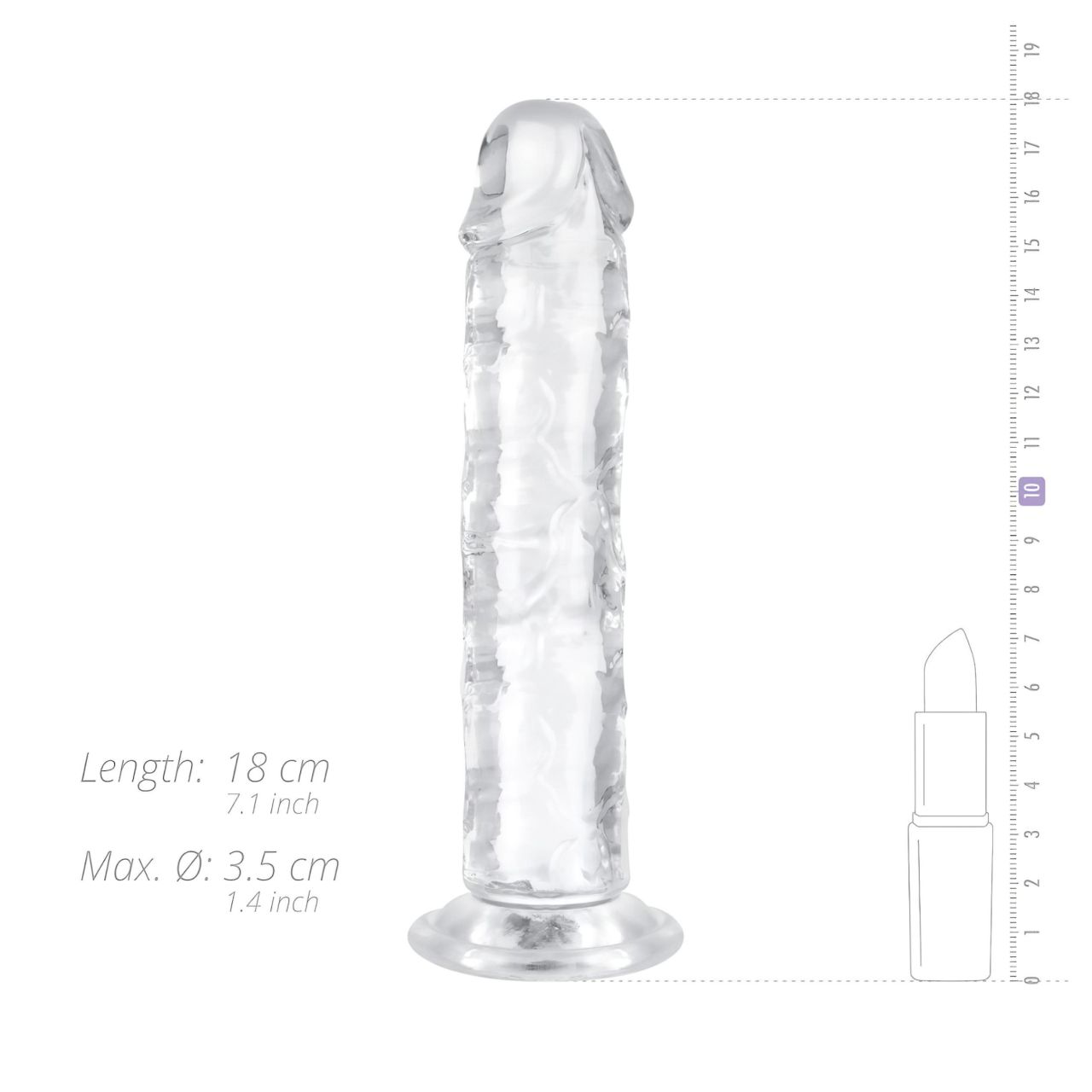 EasyToys - zselés dildó - 16cm (átlátszó)