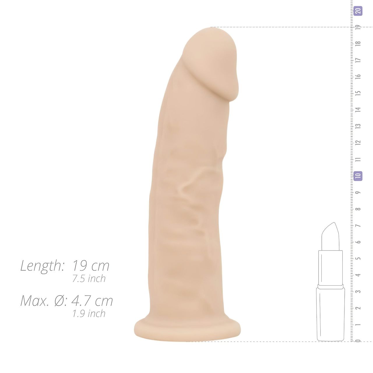 Real Fantasy Winston - tapadókorongos vibrátor - 19 cm (testszínű)