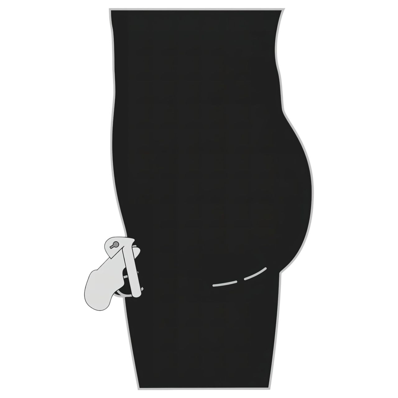 Fetish - fém pénisz ketrec (ezüst)