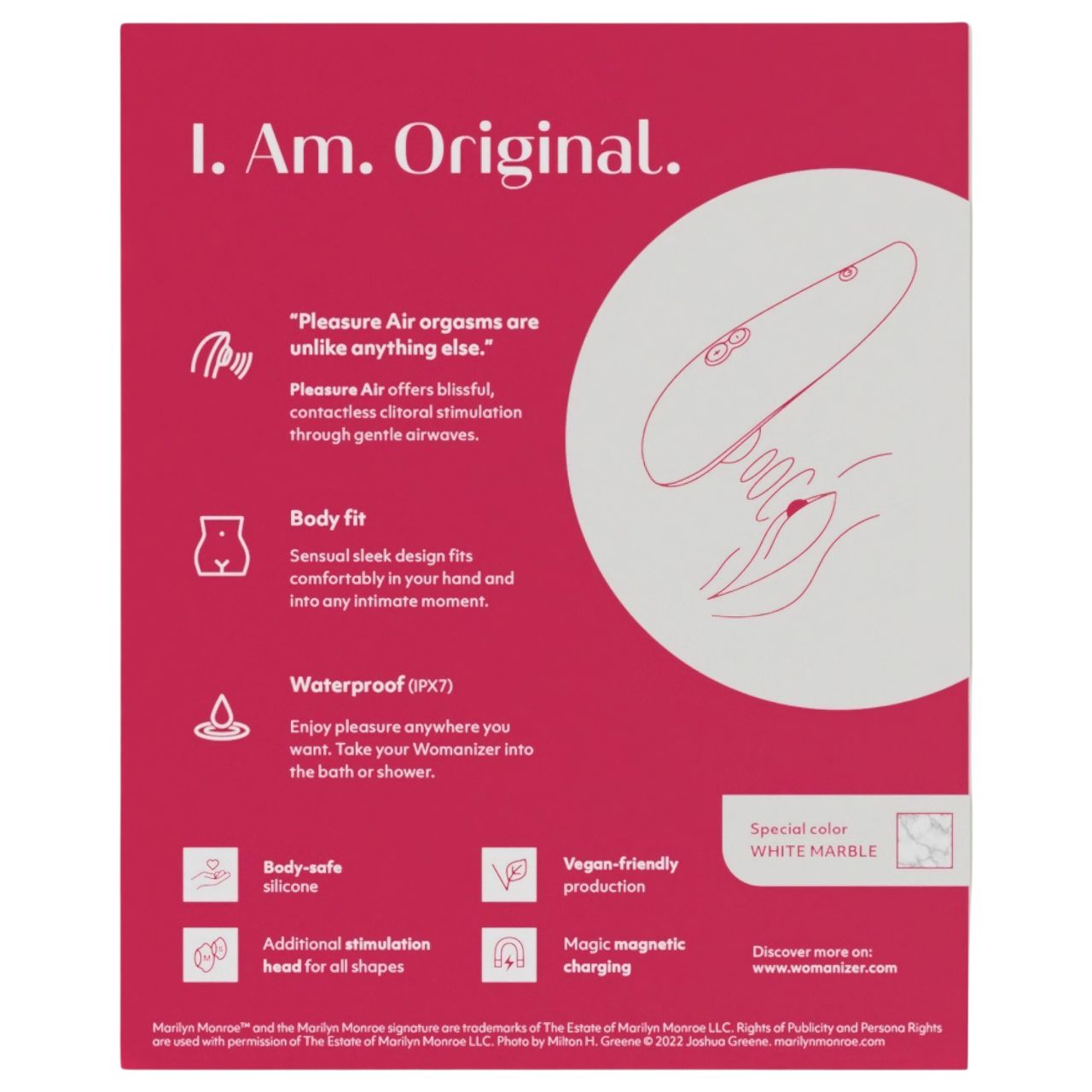 / Womanizer Marilyn Monroe - léghullámos csiklóizgató (fehér)