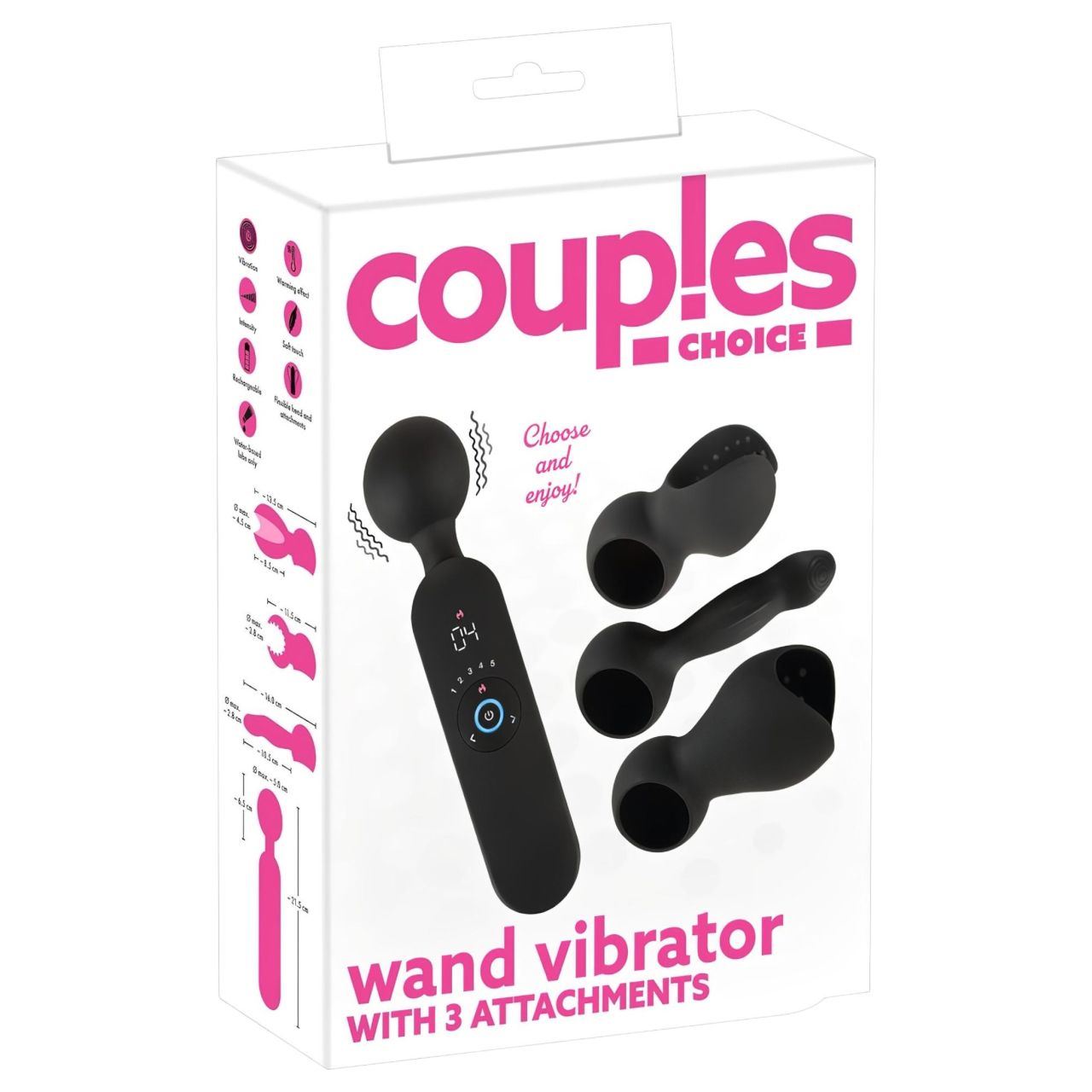 Couples Choice - akkus, melegítő wand masszírozó vibrátor (fekete)