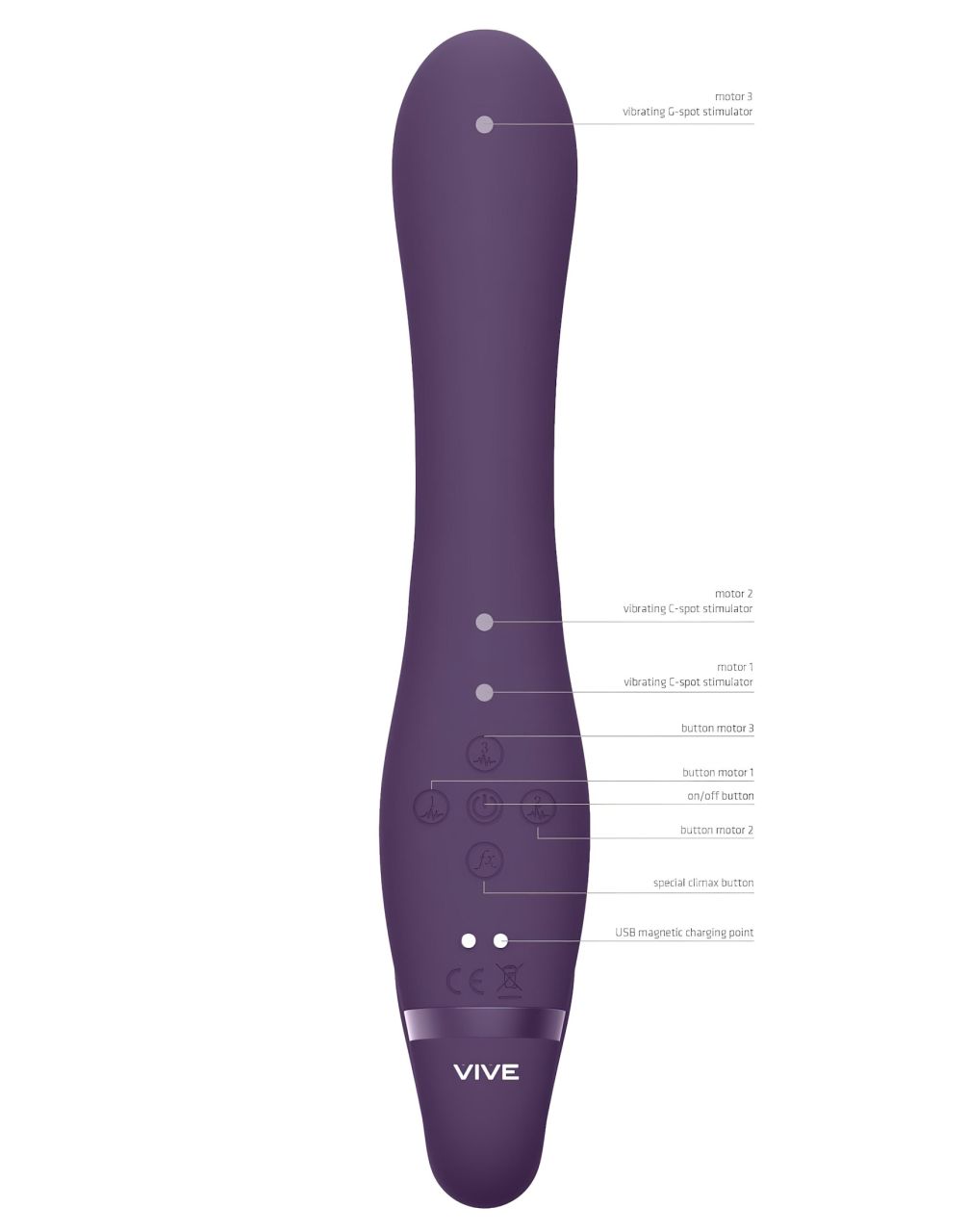 Vive Suki - felcsatolható vibrátor tartópánt nélkül (lila)