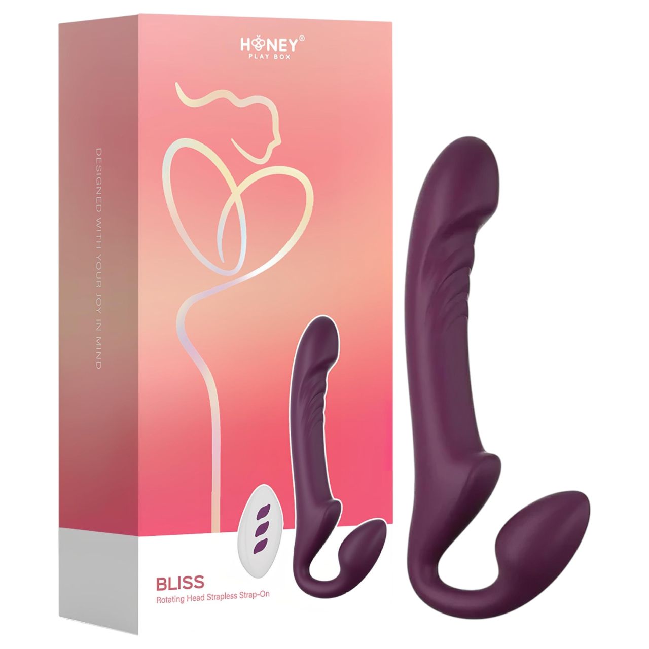 Honey Play Box Bliss - forgó gyöngyös felcsatolható vibrátor (lila)