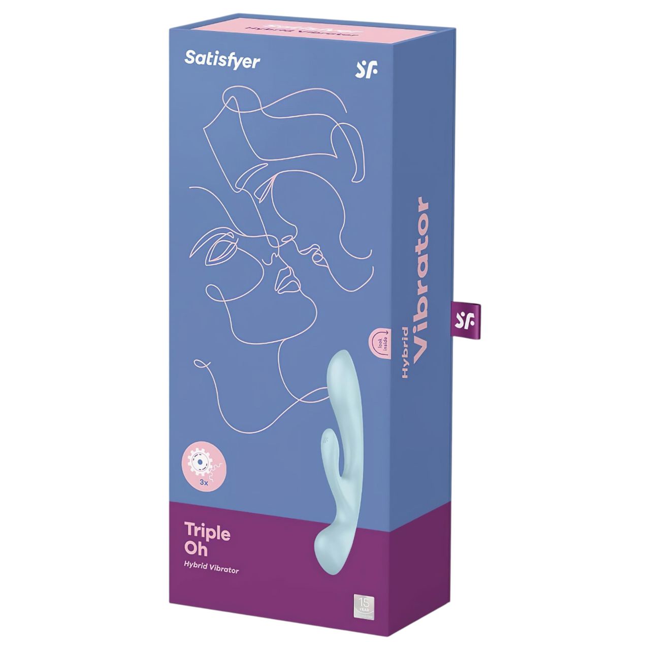 / Satisfyer Triple Oh - akkus, csiklókaros vibrátor (kék)