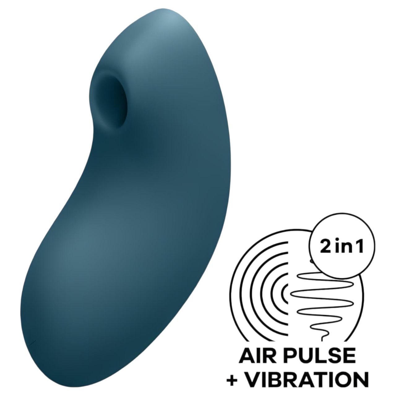 Satisfyer Vulva Lover 2 - akkus léghullámos csikló vibrátor (kék)